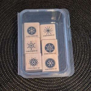 STAMPIN' UP! Retired 2006 'Snow Flurries' Stamp Set, Set of 6 Stamps